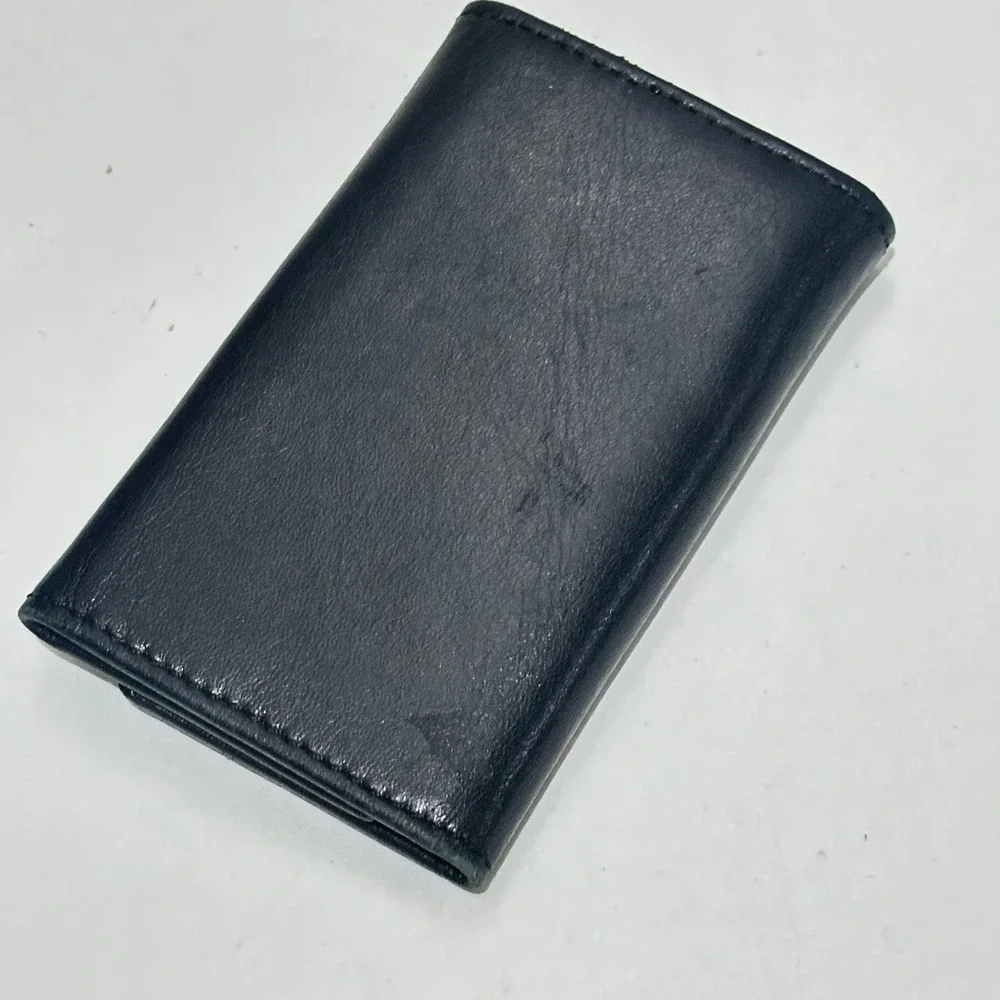 Mila Schon Black Leather Key Holder Case Wallet